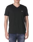 Lacoste Men's V-Neck Pima Cotton Jersey T-Shirt, Black, 3