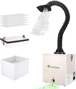 Laser Fume Extractor Soldering: Ultra Strong 105W Suction 220m³/h, Solder Fume Extractor with 3-Stage Filter, Low Noise for Smoke Absorption 10W Laser Engrave 3D Printing Nail Salon (White)