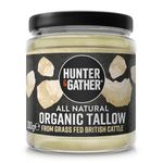 Hunter & Gather Organic Beef Tallow from Grass Fed British Cows 300g | Gluten Free, Seed Oil Free | Keto, Low Carb, Paleo I Ancestrally Inspired Nutrition I Simply 1 Ingredient I Glass Jar