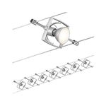 Paulmann 94152 Cable Lighting System – Mac II Set Ceiling Light Metal Wire System for GU5.3 LED Lamps - Suitable for Max 7 x 10 Watt Bulbs, Comes without Bulbs - Matt Chrome