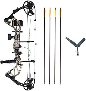 SAS Feud X 30-70 Lbs 19-31" Draw Length Compound Bow Pro Package for Hunting Field Target (Camo)