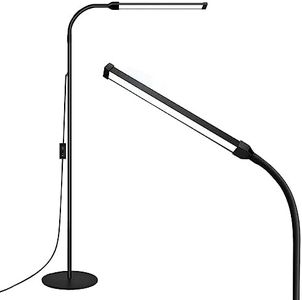 LED Floor Lamp for Living Room with Round Chassis,Custom Color Temperature lash Light,Adjustable Gooseneck Led Floor Lamp for Eyelash (Black-B) (disc)