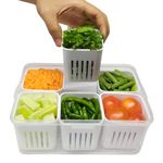 IR SIMPLY Fridge storage boxes,Kitchen storage containers set,Vegetable storage box for fridge,Fridge storage boxes for vegetables,fridge storage box for kitchen,freezer storage containers,(6)