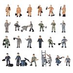 25pcs 1:87 Scale Miniature People Model Worker Figurines for Model Train Diorama Scenery DIY, Assorted