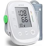 AILE Blood Pressure Monitors CE Approved UK Machines for Home Use Heart Monitor, Upper Arm Large Cuff 22-42cm, 2 * 99 Memory