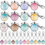 Roowest 36 Pcs Inspirational Keychains Bulk Thank You Keychain Gifts Employee Appreciation Keychain for Team Women Teacher Coworkers, Silver