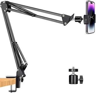 Brazo Articulado de Soporte para teléfono Movil Celular,Rotación de 360°, Flexible, para fotografía Plana, Grabar vídeos o transmisión en Vivo