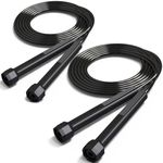 Hianjoo Adjustable Jump Rope 2 Pack, Black