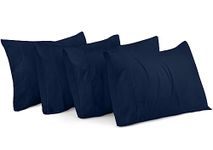 Utopia Bedding Queen Pillowcases - 4 Pack - Envelope Closure - Soft Brushed Microfiber Fabric - Shrinkage and Fade Resistant Pillow Covers Standard Size 20 X 30 Inches (Queen, Navy)