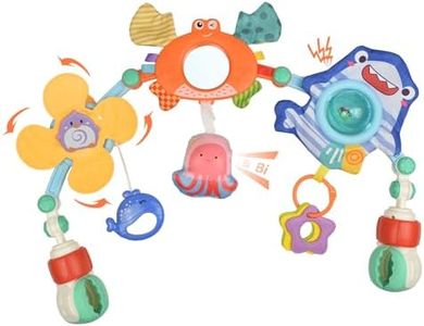 Coriver Juguete para Cochecito de Bebé, Juguete Ajustable con Clip para Cuna, Arco de Juegos Bebe Hamaca Cochecito, Arco Colgante Colgar Actividades Juguetes para Niños Niñas 0 3 6 9 12 Meses