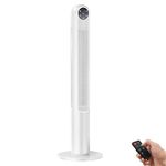 GOFLAME Tower Fan with Remote Control, 42" 80° Oscillating Quiet Cooling Fan with 3 Wind Modes, LED Control Panel and 12H Timer, Portable Bladeless Standing Fan for Bedroom Living Room Office (White)