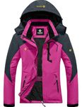 GEMYSE Women's Mountain Waterproof Ski Snow Jacket Winter Windproof Rain Jacket (Rose Red,XXLarge)