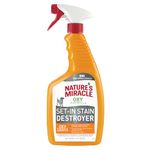 Nature's Miracle Set-in Stain and Odour Destroyer, Removes Deep Stains from Carpet, Sofa, Hard Floors, Oxy Formula for Stubborn Stains for Dogs, Fresh Orange Scent, Trigger Spray - 709 ml