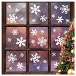 144Pcs Christmas Window Clings Snowflakes Window Decals Static Window Stickers for Christmas Decorations Window Décor Ornaments Xmas Party Supplies Thanksgiving Party Décor (8 Sheet)