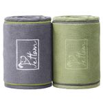 PETTOM Dog Towels 2 Pack Large Super Absorbent Microfibre Pet Towel with Hand Pockets Microfiber Dog Bath Towels Pet Drying Towel Fast Drying Super Soft, Grey and Green 130 x 75cm