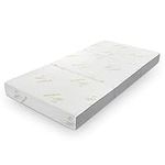 Inofia Folding Mattress, Memory Foam Tri-fold Mattress with Ultra Soft Bamboo Cover, Non-Slip Bottom & Breathable Mesh Sides - Queen 6-Inch