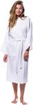 Lightweight Long Waffle Kimono Unisex Spa Robe (One Size, White)