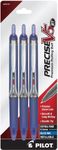 Pilot Precise V5 RT Retractable Rolling Ball Pens, Extra Fine Point, 3-Pack, Blue Ink -26076