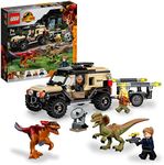 LEGO Jurassic World Pyroraptor & Dilophosaurus Transport Playset, Dinosaur Toys for Kids, Boys & Girls Aged 7 Plus Years Old with 3 Minifigures, 2 Dino Figures and Off Roader Truck Toy 76951