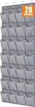 MISSLO 28 Large Pockets Over Door Shoe Storage Organiser Wardrobe Shoe Rack Mesh Hanging Storage Shoe Hanger Holder, Gray