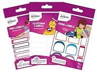 Avery School Name Labels, Value Pack, 36 x Clothing Labels (Non Iron) 24 x Resistant Shoe Labels, 30 x Stationary & Pen Labels,School Bundle 2