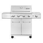 Monument Grills 25392 – 4-Burner Propane Gas Grill in Stainless Steel with LED Controls & Side Burner