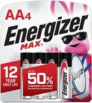 Energizer AA Batteries, Max Double A Battery Alkaline, 4 Count