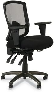 Alera ALEET4017 Etros Series 17.16 in. to 20.86 in. Seat Height Mesh Mid-Back Petite Multifunction Chair - Black