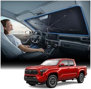 Nmoiss Windshield Sun Shade Umbrella for Toyota Tacoma - [Vinyl Coating Heat Shield] Protect Car from Sun Rays & Heat Damage Keep Cool and Protect Interior, Spring Structure Edge