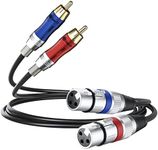 GearIT Dual 2 XLR Female to Dual 2 RCA Male Cable (3.3ft) 2-XLR to 2-RCA Female to Male Plug for Home Theater Mixers Amplifiers Hi-Fi Systems Microphone, 3.3 Feet