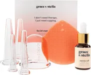 Facial Cupping (7-Pc Set) - Face Cupping Set - Facial Suction Cups With Jojoba Oil & Cleansing Brush To Reduce Appearance Of Fine Lines - Face Suction Cup Set For Lymphatic Drainage by grace & stella