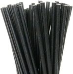 250 x Black Paper Drinking Straws B
