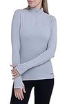 TCA Women's Lightweight Fusion QuickDry Long Sleeve Half-Zip Running Top - Cool Grey Heather, XL