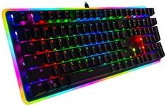 Rosewill Mechanical Gaming Keyboard, RGB LED Glow Backlit Computer Mechanical Switch Keyboard for PC, Laptop, Mac, Software Customizable - Professional Gaming Brown Mechanical Switch