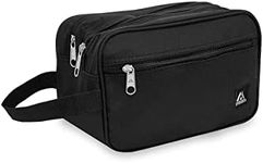 Everest Dual Compartment Toiletry Bag, Black, One Size, Dual Compartment Toiletry Bag