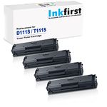 4 Inkfirst® Toner Cartridge D111S (MLT-D111S) Compatible Remanufactured for Samsung D111S Black Xpress M2022 M2022W M2070 M2070F M2070FW M2070W M2071 M2071FH M2071W M2020 M2020W M2021 M2021W