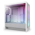 NZXT H5 Flow RGB 2024 - Compact ATX Mid-Tower PC Gaming Case - High Airflow - F360 RGB Core (CV) Included - 360mm Front & 240mm Top Radiator Support - Cable Management - Tempered Glass - White