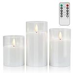 Pure White Glass Flameless Candles 