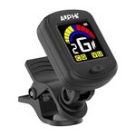 AUPHY Rechargeable Guitar Tuner Clip-on Tuner, Built-in rechargeable lithium battery - With Guitar, Ukulele, Violin & Chromatic Tuning Modes (Type-C cable not included)