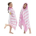 Hooded Towel for Kids, 100% Cotton Soft and Absorbent, Big Pool Bath Beach Swim Towel Wrap, Bathrobe Coverups for Girls and Boys,30"×50"(Pink Cat)