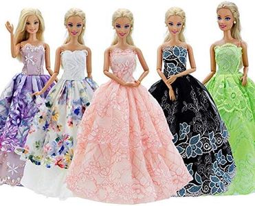 EADBYG 5Pcs Handmade Clothes Dress for Barbie Doll Wedding Party Dresses Gown Outfit Costume Suit for 11.5 inch Dolls