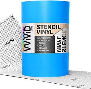 VViViD Blue Low-Tack Adhesive Vinyl Stencil Masking Film Roll, Blue, 12" x 6ft