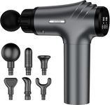 AYURA Massage Gun, Deep Tissue Percussion Muscle Massager Gun, Handheld Back Massager for Pain Relief, Electric Massager with 30 Speeds and 6 Heads for Athletes Men Women