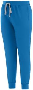Eadflie Scrub Pants for Woman with Zippered Pocket, Slim - fit Jogger Pants, Lightweight, Ultra Soft, 4-Way Stretch Fabric (Royal Blue/S)