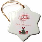 3dRose "Merry Christmas to the Best Cousin Ever" Snowflake Ornament, Multi-Colour, 3-Inch