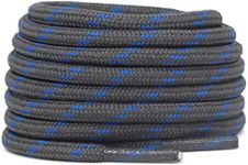 DELELE 2 Pair Thick Round Climbing Shoelaces Hiking Shoe Laces Boot Laces, De02-13 Dark Gray Blue Dots, 49.20"Inch (125CM)