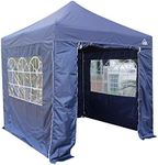 All Seasons Gazebos 2.5x2.5m Heavy Duty Fully Waterproof Pop up Gazebos and 4 Side Walls - Navy Blue