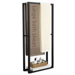 KES Free Standing Towel Rail Bathroom Towel Holder, Black Towel Rack with Marble Base 2 Tier Towel Stand 107 CM, BTH503-BK