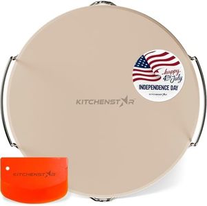 Pizza Stone for Oven and Grill 12 inch - Cordierite Baking Stone Set with Stainless Steel Rack and Plastic Scraper - Durable and High-Quality Ceramic Pizza Stones for Grill and Oven