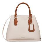 Miraggio Olivia Solid Handbag for Women with Adjustable & Detachable Sling/Crossbody Strap (Ivory)